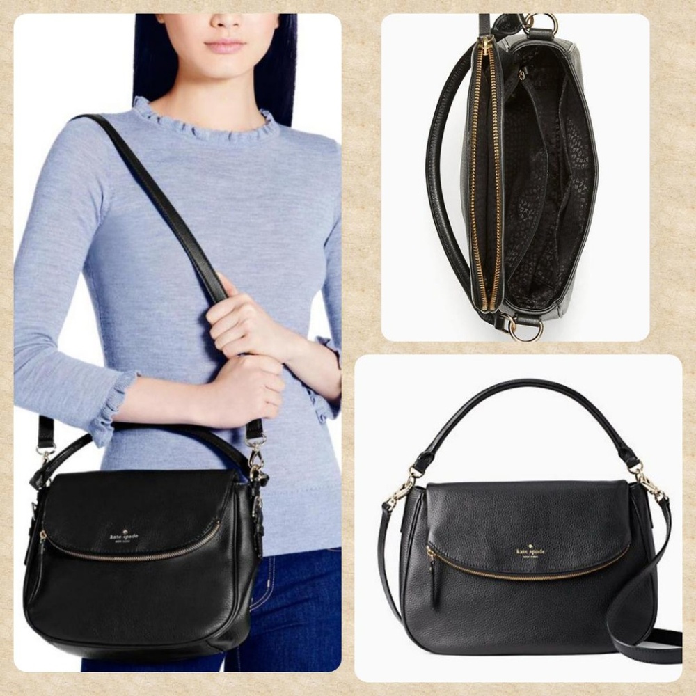 Kate Spade Black Leather Hobo Bag